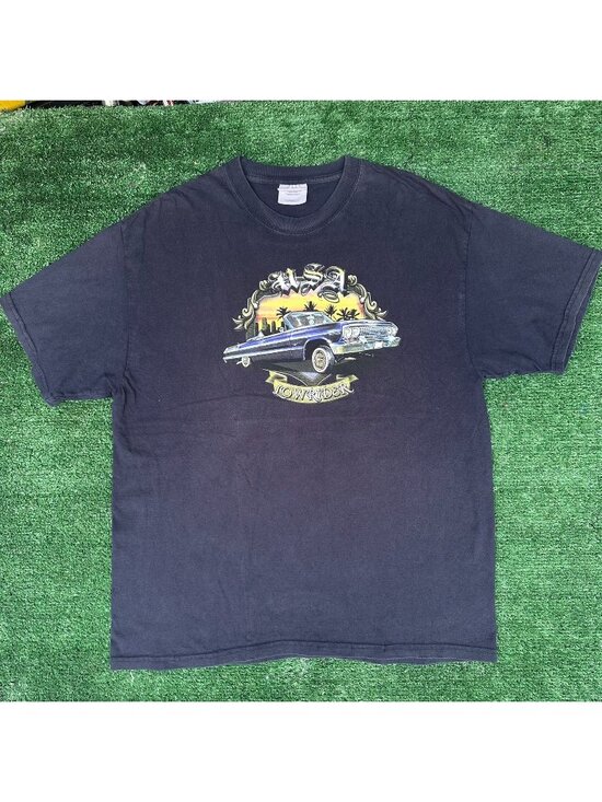 Hanes Other - Vintage Y2K Lowrider Hot Rod T-Shirt Navy L Chicano California Los Angeles